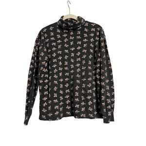 Disney Vintage Mickey & Co Long Sleeve Black Turtleneck Mickey Mouse Top Sz M